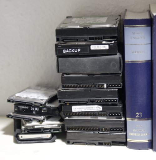 Pile of hard drives