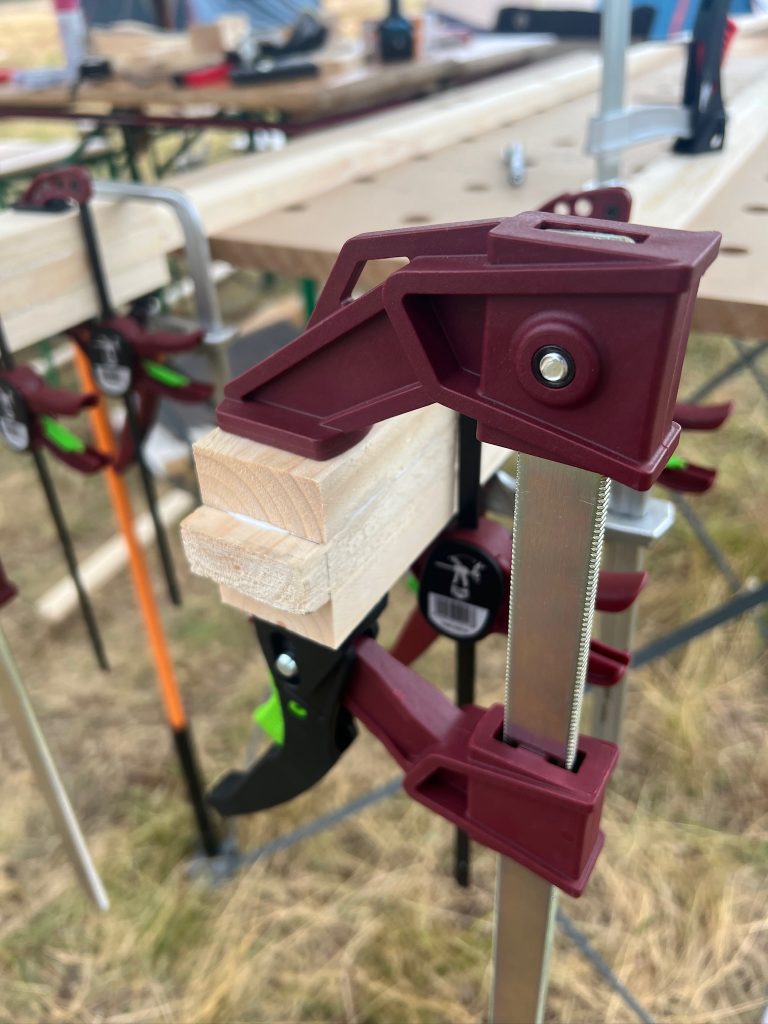 End of arm is getting support braces glued to it