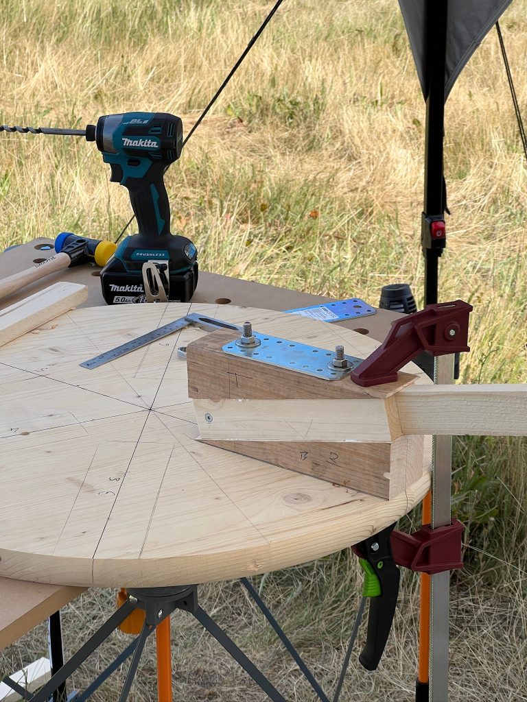Test assembly on base plate after drilling holes